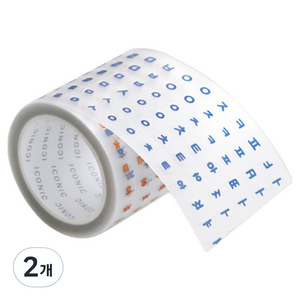 아이코닉 두들 한글 키스컷 테이프 45mm x 5m, 01 Orange blue, 2개