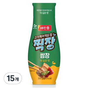 해찬들 찍장 쌈장 튜브형, 300g, 15개