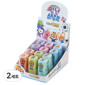 뽀로로 바로찍는 칭찬 만년스탬프 사각 12종, 혼합 색상, 2세트