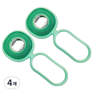 캔 병 뚜껑 따개 3 in 1 핸드 실리콘 오프너, 2번 그린, 4개