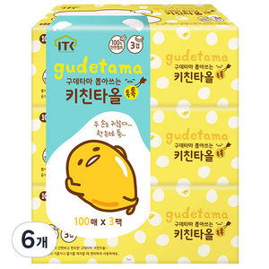 구데타마 뽑아쓰는 키친타올 톡톡 3겹, 100매, 18개