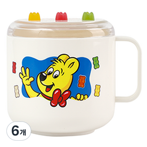 하리보 골드베어 뚜껑 한손컵, 블루, 6개, 270ml