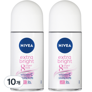 니베아 데오드란트 롤온 엑스트라 브라이트, 50ml, 10개