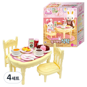 원앤원 콩지래빗 식탁 가구 세트, 혼합색상, 4세트