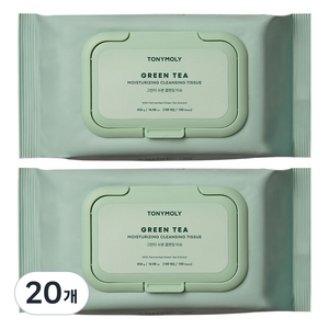 토니모리 그린티 수분 클렌징 티슈 세트, 100매입, 456g, 20개
