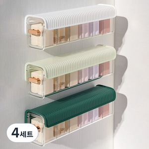 그뤠잇라이프 모던 무타공 벽걸이 속옷 양말 정리함 3종 세트, 화이트, 민트, 그린, 4세트