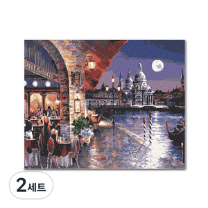아디코 보석십자수 DIY 키트 50 x 40 cm, 베니스의 밤하늘 BH33, 2세트