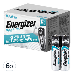 에너자이저 맥스플러스 AAA건전지, 30개입, 6개