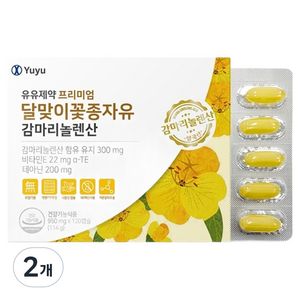 유유제약 프리미엄 달맞이꽃종자유 감마리놀렌산 114g, 120정, 2개