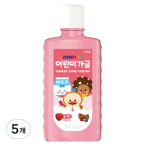 2080 키즈 어린이 가글 마일드 딸기향, 5개, 380ml