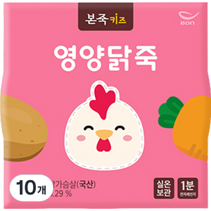 본죽 키즈 영양닭죽, 180g, 10개, 닭가슴살