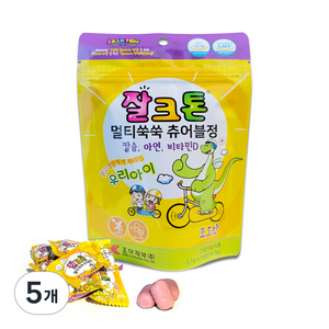 조아제약 유아용 잘크톤 멀티쑥쑥 츄어블정 포도맛, 15정, 5개