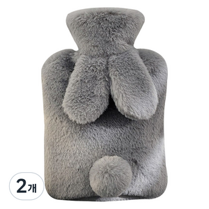 도림 깡충 토끼 보온 물주머니 500ml, 라이트그레이, 2개