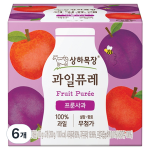 상하목장 과일퓨레, 200g, 프룬사과, 6개