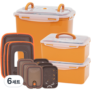 이지앤프리 황토누름독 김치통 4.7L 2P + 20L 1P + 2in1 누름이 3P, 6세트
