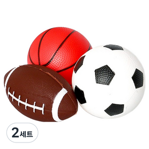 캐스비 러버 스포츠 축구공 + 농구공 + 럭비공 세트, 축구공, 농구공, 럭비공, 2세트