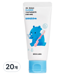 에이카랩스 코뿔소 어린이 불소 치약 청포도향, 60g, 20개
