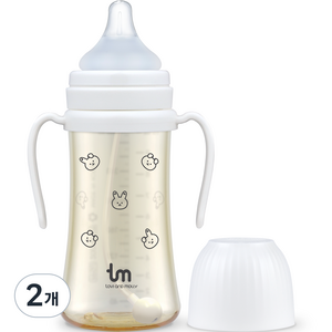 토비앤몰리 돗바니 PPSU 빨대 젖병, 화이트, 280ml, 2개