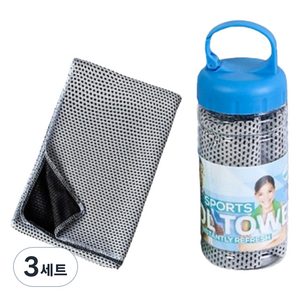 제이케이 빠른흡탈수 스포츠레저 + 와이드병 30 x 100 cm 세트, 그레이(스포츠레저), 3세트