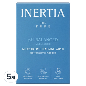 이너시아 더 퓨어 마이크로바이옴 여성청결티슈 15p, 78g, 5개