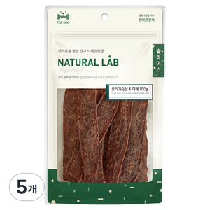 네츄럴랩 강아지 슬라이스 간식, 혼합맛(오리가슴살/야채), 100g, 5개