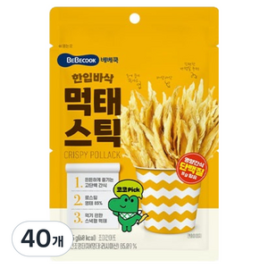 베베쿡 한입바삭 먹태스틱, 먹태, 15g, 40개