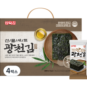 삼육김 광천김 선물세트 4호 32p, 4박스, 128g