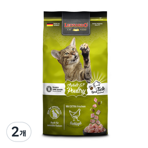 레오나르도 어덜트 고양이 폴트리 GF 건식사료, 닭+칠면조, 1.8kg, 2개