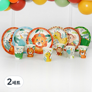 조이파티 테이블 패키지 애니멀프렌즈 접시 6종 x 2p + 컵 6종 x 2p 세트, 24개, 2세트