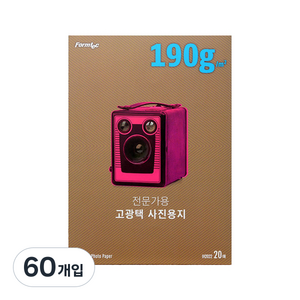 폼텍 프리미엄 광택 포토용지 190g IH-2022, A4, 60개