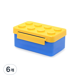 옥스포드 블럭 런치박스 베이직 1단 일반도시락, 옐로우, 6개