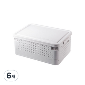 루시드랩 접이식 화이트 다용도 리빙박스 중형, 6개