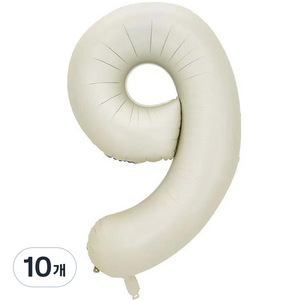 팡파티 숫자 레터링 풍선 101cm 9, 화이트, 10개