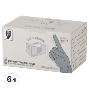 생활쉼표 한번 더 일회용 행주, 30개입, 6개