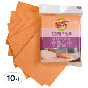 스카치브라이트 빨아쓰는 셀룰로오스 천연펄프 행주, 5개입, 10개