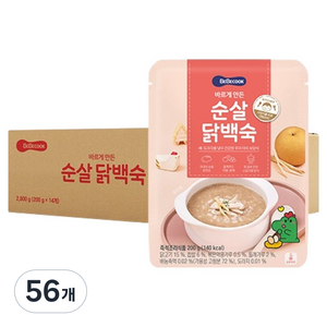 베베쿡 유아용 바르게 만든 순살 닭백숙, 200g, 56개