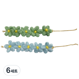 딩동펫 반려동물 플라워 목걸이 2종세트, 블루, 민트, 6세트