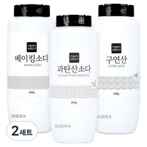 가성비가브랜드다 베이킹소다 450g + 과탄산소다 450g + 구연산 450g 세트, 2세트