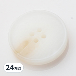 레이블 무광 단추 25mm, 화이트, 24개입