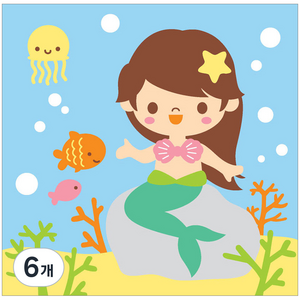 아이러브페인팅 바다 DIY 명화그리기 20 x 20 cm, 인어공주, 6개