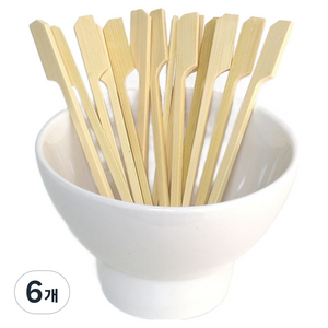 블룸엣홈 손잡이형 대나무 꼬지 과일 디저트 스틱 18cm, 6개, 100개입