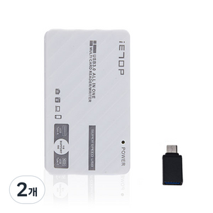 이탑 USB3.1 올인원 멀티카드리더기 + OTG C타입 젠더, C3-07, 화이트, 2개