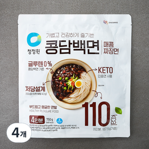 청정원 콩담백면 매콤짜장면 4인분, 750g, 4개