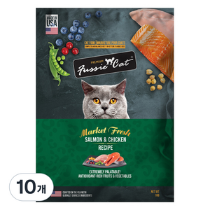 퍼시캣 3개월 이상의 전연령용 고양이 연어+치킨 레시피 건식사료, 닭+연어, 1kg, 10개