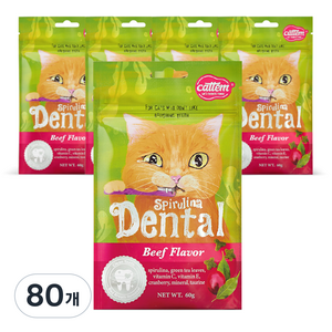 캣템 스피루리나 고양이 덴탈 간식, 비프, 60g, 80개