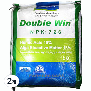 레이리 파머스케어 코리아아그로 더블윈 복합비료, 2개, 5kg