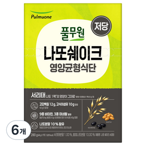 풀무원 나또 쉐이크 서리태 7p, 280g, 6개