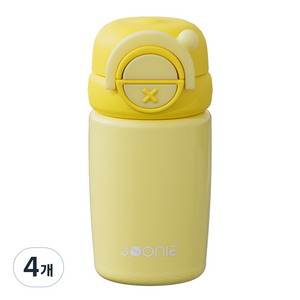 주니 스테인레스 빨대 텀블러, 240ml, 4개, 옐로우