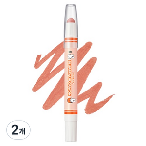 롬앤 립 블러피 크레용 1.2g, 01 파스텔 피치, 2개
