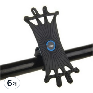 STENT 자전거 휴대폰 실리콘 거치대, 블랙, 6개